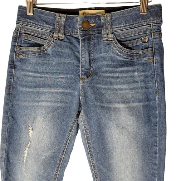 Democracy AB Technology Jeans Womens Stretch Tapered Skinny Leg Med Wash Sz 2 - Picture 2 of 9